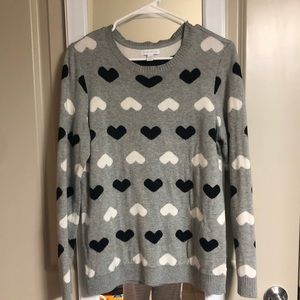 Grey sweater with hearts